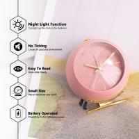 Reloj despertador de escritorio a pilas con luz, reloj analógico retro silencioso sin tictac, reloj de mesa ruidoso para mesita de noche, dormitorio, cocina, oficina, viajes, niños, decoración - details 1