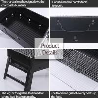 Parrilla de carbón portátil, plegable de 17 pulgadas, parrilla de carbón compacta de mesa, mini ahumador, pequeña parrilla de barbacoa al aire libre para viajes, patio, picnic, playa - details 2