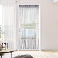 Cortina Decorativa De Puerta 100cm X 200cm Divisor De Habitación Para Bodas Coffee House Restaurante Trenzado De Hilo Plateado Y Poliéster Alta Calidad - details 8