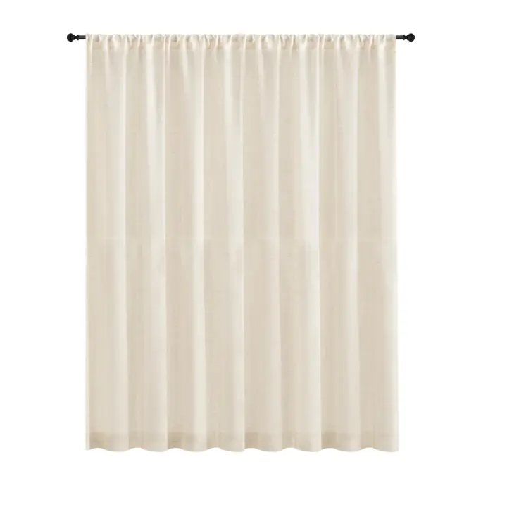 Cortinas De Lino Para Sala De Estar Y Dormitorio 160cm/240cm Con Bolsa Para Rodamiento Filtro De Luz Cortinas Boho Farmhouse Semi Para Ventana - 1