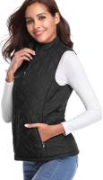 Chaleco de exterior para mujer with Cremallera y bolsos, Negro - details 1