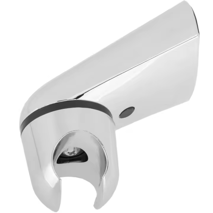 Soporte cónico cromado para alcachofa de ducha orientable con sistema de fijación de 2 orificios - PrimeMatik - 1