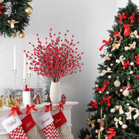 Bouquet De Bayas Rojas Artificiales 33cm Adorno Navideño Para Decoración De Hogar Árbol De Navidad Accesorio De Año Nuevo 2024 - details 5