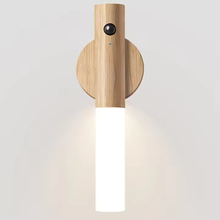 Lámpara De Noche Recargable Con Sensor De Movimiento Luz Magnética Para Pared Madera Iluminación Para Dormitorio Y Escaleras - 1
