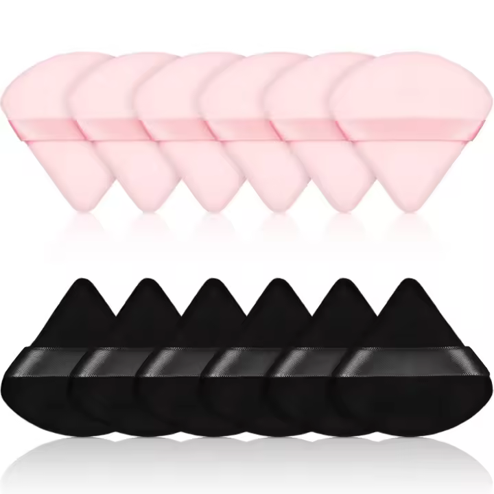 12 piezas de esponja de maquillaje triangular reutilizable, lavable y suave para base, polvo y cuerpo - 1