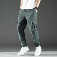 Pantalones De Cargo Para Hombre Con Cintura Media Y Diseño De Cordón Trousers Poliéster Adecuados Para Citas Y Escena Casual - details 2