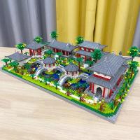 Bloques De Construcción Micro Modelo Torre Del Lago Occidental Con Árboles Y Luz DIY De Diamante Para Niños Y Adultos Regalo - details 4