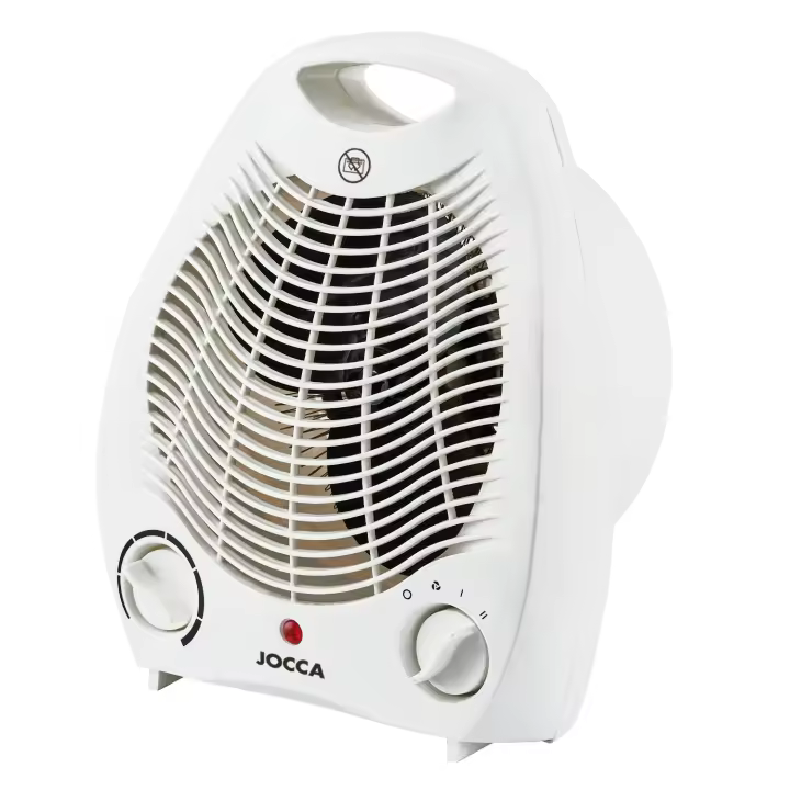Calefactor Jocca eléctrico, portátil, de tamaño compacto, con 2 velocidades de función calor, función ventilador, regulador de la temperatura ambiente y 2000W de potencia - 1