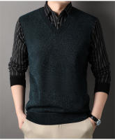 Suéter De Poliéster Para Hombre Con Cuello Polo Y Rayas Gris Oscuro Acolchado Y Cálido Para Otoño E Invierno Moda Coreana - details 4