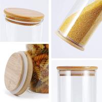 HOGUITA-Juego De 6 Tarros De Cristal Borosilicato Con Tapa De Bambú Hermética, Frascos De Vidrio Para Café, Harina, Azúcar, Dulces, Galletas o Condimentos, Recipientes Transparentes Para Cocina, Almacenamiento y Organización, Variedad de Tamaños - details 3