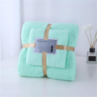 Juego De Toallas De Baño De Dos Piezas Con Felpa Coral Espesado Absorbente Y No Desprendible Toallas De Secado Rápido De Color Sólido - details 6