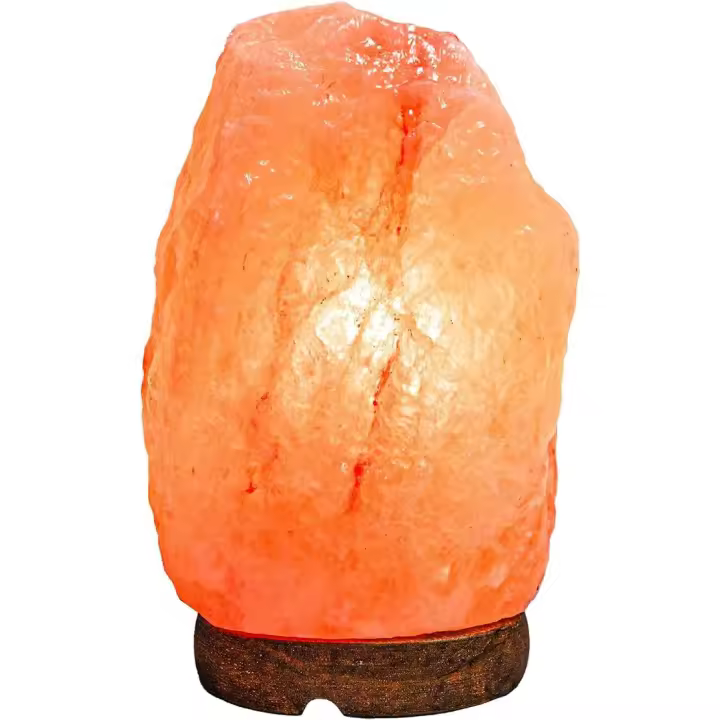 Lámpara de Sal del Himalaya Natural - Base de Madera - Purificador Aire - Hecha a Mano - Medidas Variables - 1
