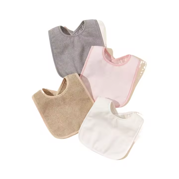 4Pcs Pañuelos De Comer Para Bebés Niño Y Niña Color Sólido Impermeables Toallas Bandanas De Burp Rango De Edad 0-1 Años - 1