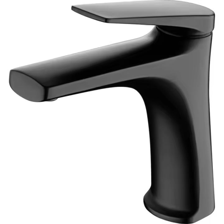 Imex pisa BDD055-1NG Delos grifo monomando sobre re para lavabo de latón negro mate - 1