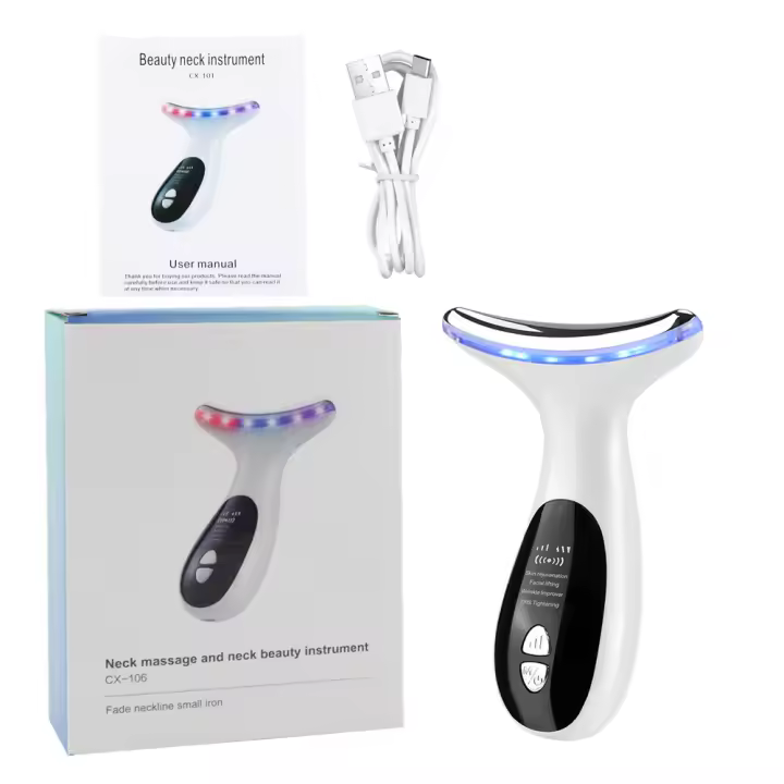 Instrumento de belleza para el cuello con masaje térmico multifuncional para reducir la aparición de arrugas en el cuello y reafirmar los contornos. Instrumento de belleza para el hogar. - 1