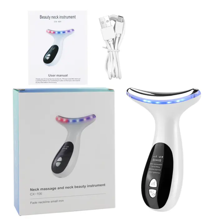 Instrumento de belleza para el cuello con masaje térmico multifuncional para reducir la aparición de arrugas en el cuello y reafirmar los contornos. Instrumento de belleza para el hogar. - 1