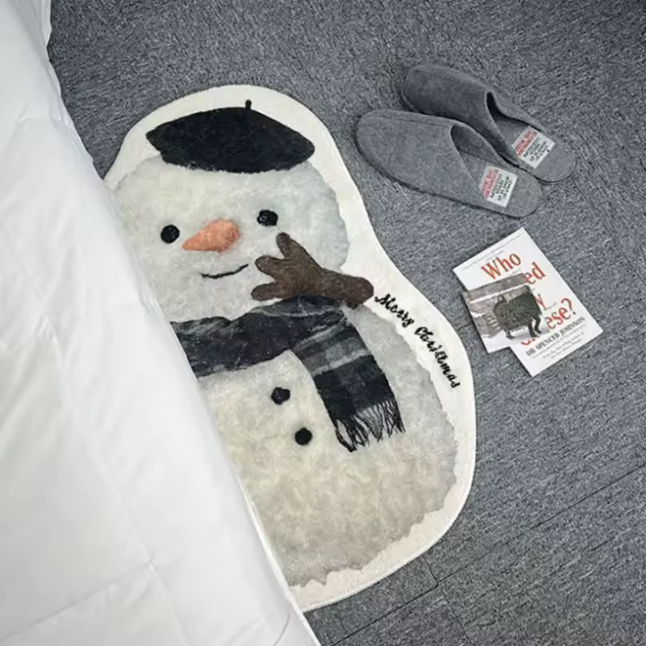 VIKAMA Alfombra De Invierno Navidad Falsa Cashmere Para Niñas Decorativa Para Dormitorio Suelo Suave Y Cómodo Para Lado De Cama O Ventana - 1