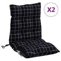 vidaXL Cojines de silla de respaldo bajo 2 uds Color Gris,  Crema,  Beige y mas Cojín Decorativo de Asiento Cojines de muebles de salon - details 3