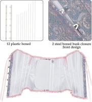 Overbust Sweetheart Lace Up Plastic Bones Corset Bustier Top para mujer - details 2