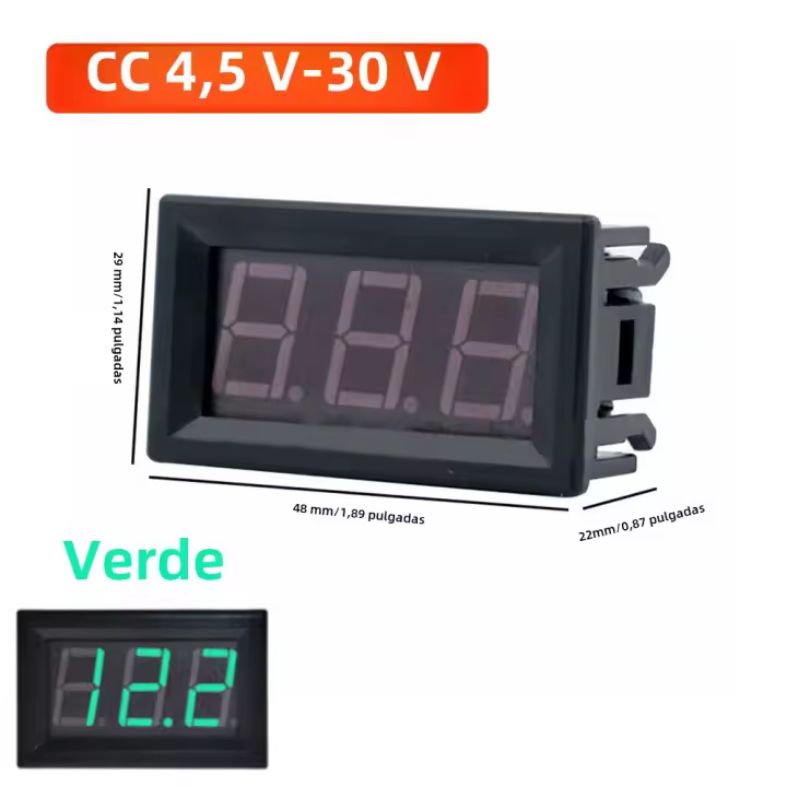 Medidor De Voltaje Impermeable DC4.5V-30V Mini Instrumento De Prueba Voltaje Para Electromóviles Y Motocicletas 6V 12V Con Pantalla LED De 0.36/0.56 Pulgadas - 1