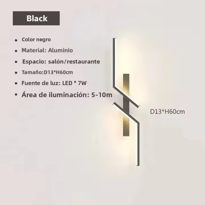 Lámpara De Pared LED Minimalista Moderna En Blanco Y Negro Para Decoración Interior Iluminación Dual Para Sala De Estar Y Dormitorio - 1