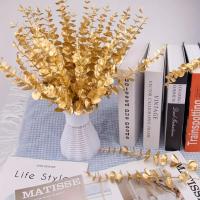 10pcs Hojas De Eucalipto Artificiales Doradas Para Decoración De Fiesta Boda Sala De Estar Hogar Adornos De Flor DIY Ramo De Flores - details 6