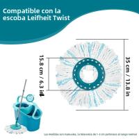 Cabeza De Mopa Reemplazo Para Leifheit Clean Twist Disc Mop/Ergo Compatible Con Cubierta De Repuesto Para Mopa De Piso Leifheit - details 1