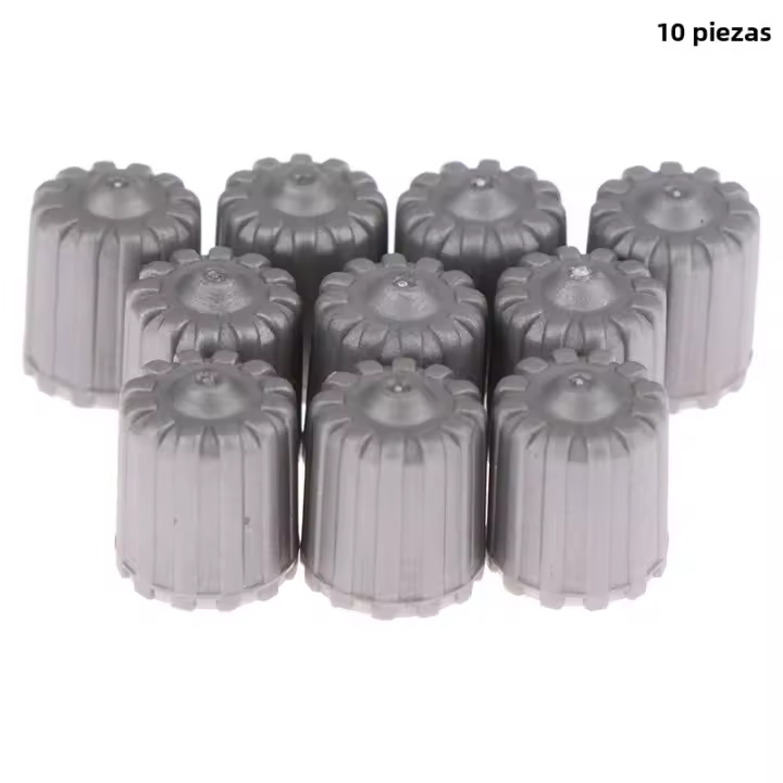 10 Pcs Tapones De Válvula De Neumático Para Coche Nylon Cubiertas De Polvo Con Sellador Accesorios Gris Para Auto Bicicleta - 1