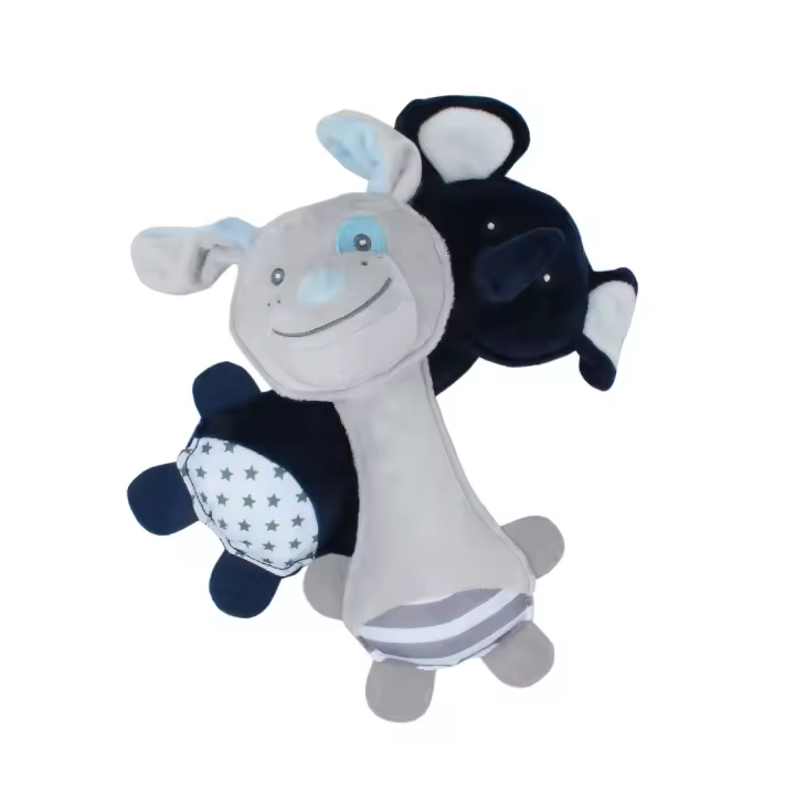 Sonajero para bebé, dispositivo incorporado para bebé, palo de agarre manual, juguete de peluche súper lindo, marioneta de mano - 1
