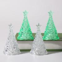 Árbol De Navidad De Cristal Con Luz Caliente Y Colorida Luz De Noche Con Estrella Decoración De Mesa Para Dormitorio Regalo De Velas Incluidas Fuente De Alimentación De Batería - details 7
