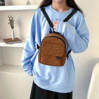 Mochila Mini De Moda Para Mujer En Terciopelo De Un Solo Color Pequeña Mochila Casual Para Estudiantes Viajes Con Cierre De Cremallera - details 12