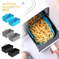 2Pcs Aluminio Silicona Para Air Fryer Ninja Accesorios Doble Parche De Horno Reutilizable Bandeja De Hornear Para Cocina - details 0