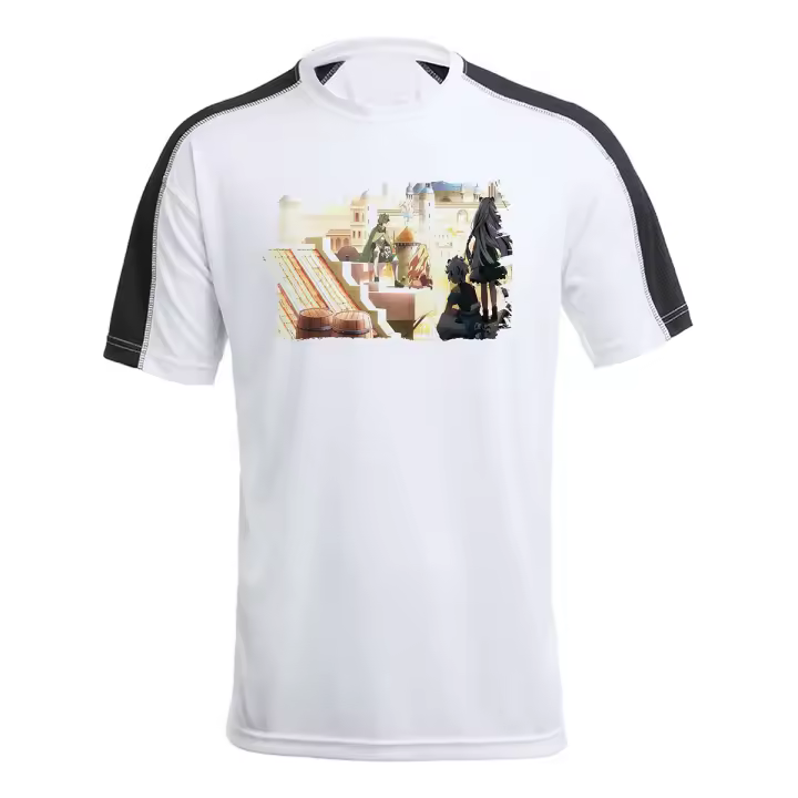 MERCHANDMANIA CAMISETA técnica franja mangas NEGRA El heroe del escudo temporada 4 anime isekai tshirt - 1