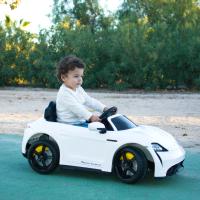 INJUSA - Coche Eléctrico Infantil Porche Taycan Turbo S | Coche a Batería para Niños de 3 a 4 Años | Batería 12V | Apertura de puertas | Pedal acelerador | 2 Velocidades | Luces LED | Marcha atrás | Mando Radio Control | 6 km/h | Licencia Oficial Porsche - details 5