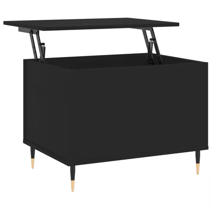 Mesa de Centro Madera contrachapada Negro 60x44,5x45 cm - 1