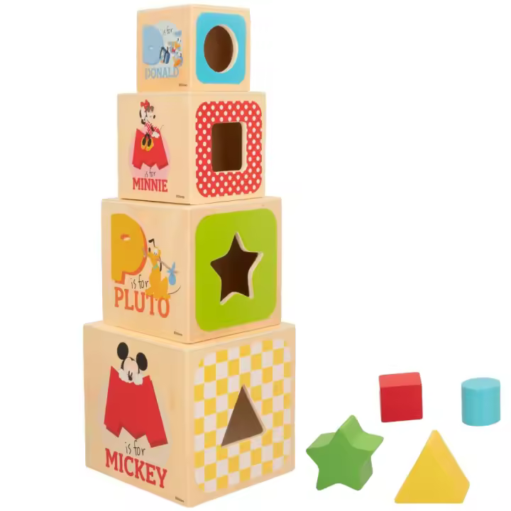 WOOMAX Disney Cubos de madera con formas - 1