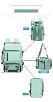 Mochipa de viaje MoChila de Transporte unisex con capacidad para computadora portátil de 18 "MoChila convertible impermeable con compartimento para zapatos (Verde) - details 3
