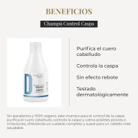 CasaSofia- SALERM COSMETICS- Champú Anticaspa - Champú Control Caspa Hair Lab - 300 ml. / 1200ml.  - Frena la Aparición de Caspa - Alivia Irritaciones y Picores del Cuero Cabelludo - Sin Parabenos,  Vegano - details 2
