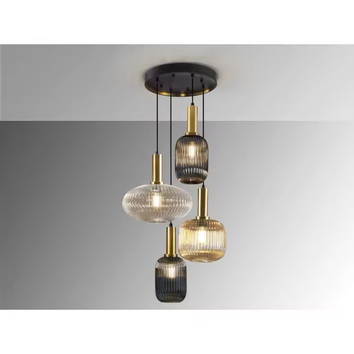 Lámpara Schuller NORMA de Hogardecora, 4 luces, color negro y latón - 1