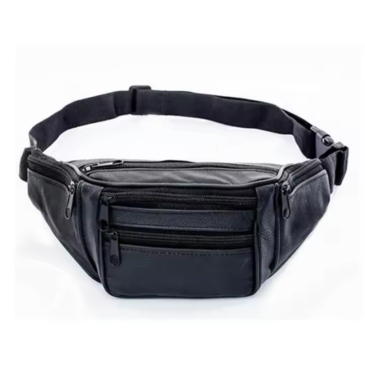 Bolsa De Pierna Impermeable PU Para Hombres Bolsa De Cintura Para Viaje Y Motocicleta Estilo Casual Monedero Transversal - 1