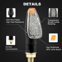 2pcs Lámpara Indicadora De Señal LED Para Motocicleta Universal Amarilla Faros Intermitentes Accesorios Para Motocicleta 12V - details 2