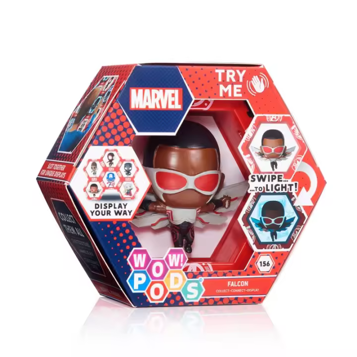 Figura Marvel Falcon WOW STUFF - Colección Marvel - Sensor de Movimiento - Iluminación LED - Pilas AAA - 1