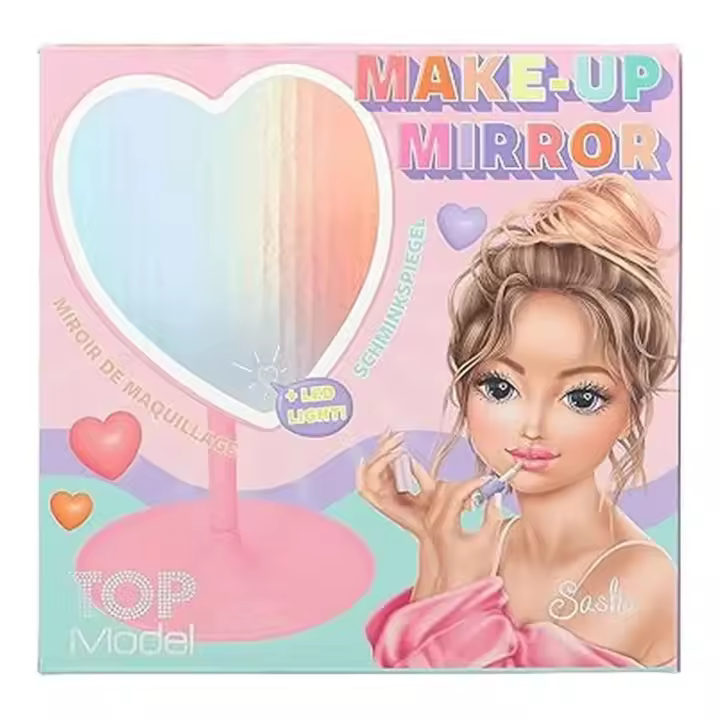 Depesche TopModel Beauty and Me Maquillaje Rosa con Espejo LED 12928 - 1