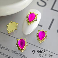 10Pcs Accesorios De Uñas De Aleación De Metal En Forma De Corazón Con Diamantes De Vidrio Para Diseño De Arte De Uñas - details 6