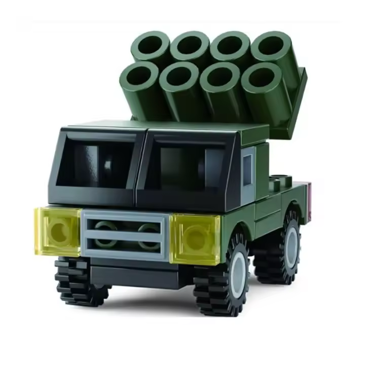 Sluban mini camión ejército con lanzacohetes color verde de 44 piezas - 1