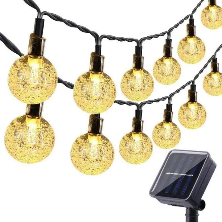 Luces LED Solares, Imperables, Bolas de Cristal with Energía Solar, Luces Decorativas para Jardín, Festivales, Fiesas, Blanco buscan - 1