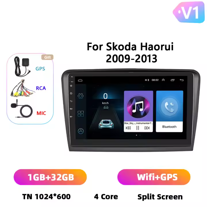 Podofo Radio de coche Android 2 Din para Skoda Superb 2009 2010 2011 2012 2013 Carplay 8+128GB AI Voice WIFI+4G DSP GPS Navegación Multimedia Reproductor de Video - 1