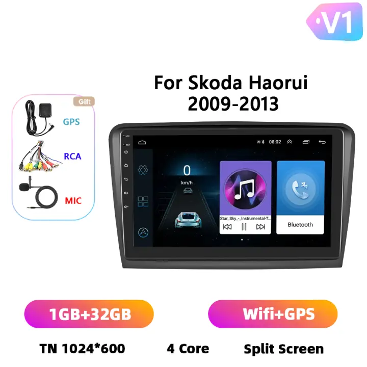 Podofo Radio de coche Android 2 Din para Skoda Superb 2009 2010 2011 2012 2013 Carplay 8+128GB AI Voice WIFI+4G DSP GPS Navegación Multimedia Reproductor de Video - 1