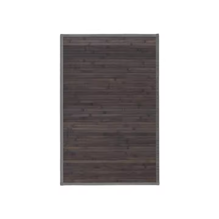 Dcasa Alfombra pasillera de bambú gris de 60 x 90 cm - 1