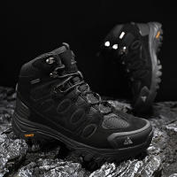 Botas De Senderismo HIKEUP Para Hombre Suela Antideslizante Alta Transpirables Impermeables De Cuero Sintético Y Malla Para Otoño E Invierno - details 29